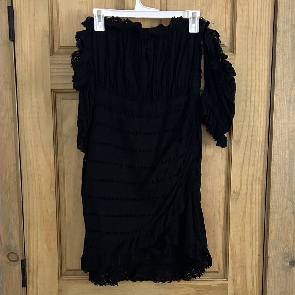 VENUS Black Off the Shoulder Mini Dress - 100% Cotton